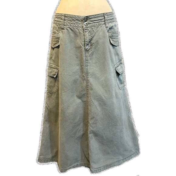 Cato Dresses & Skirts - VINTAGE y2k cargo long maxi skirt cotton khaki grunge punk utility jeans pocket